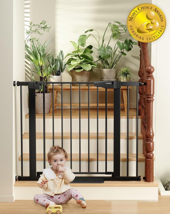 Cumbor Baby Gate for Stairs - Self Closing Pet Gate