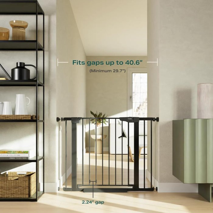 Cumbor Baby Gate for Stairs - Self Closing Pet Gate (image 3)