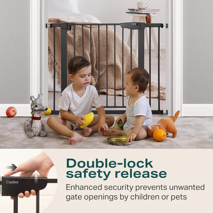 Cumbor Baby Gate for Stairs - Self Closing Pet Gate (image 4)